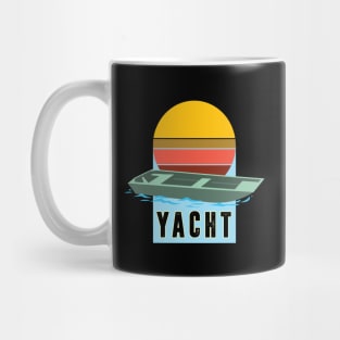 Funny Jon Boat Lake Sunset Design - Yacht Mug